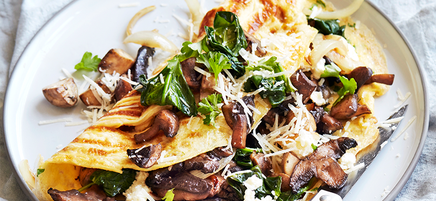 Mushroom and spinach omelette