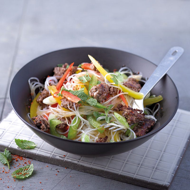 Glasnudelsalat mit Limettendressing