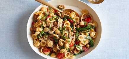 Lemony One-Pan Orecchiette with Sausage & Broccolini