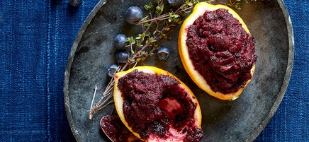 Blueberry-Meyer lemon sorbet with thyme