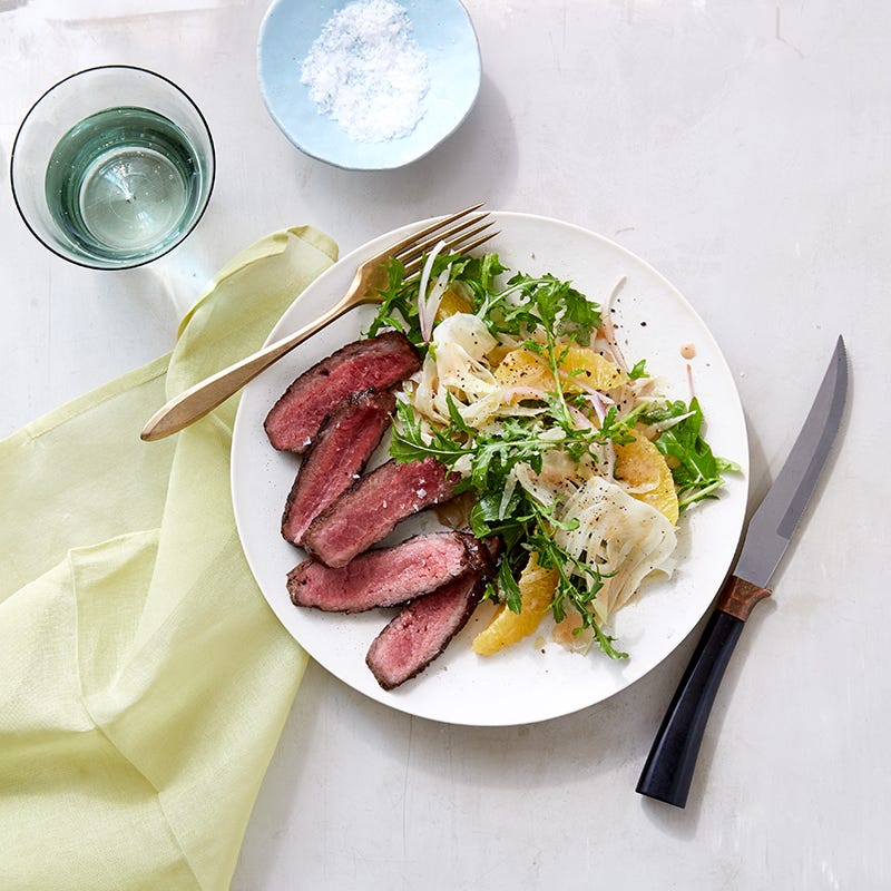 Grilled Sirloin Steak with Orange & Fennel Salad