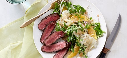 Grilled Sirloin Steak with Orange & Fennel Salad