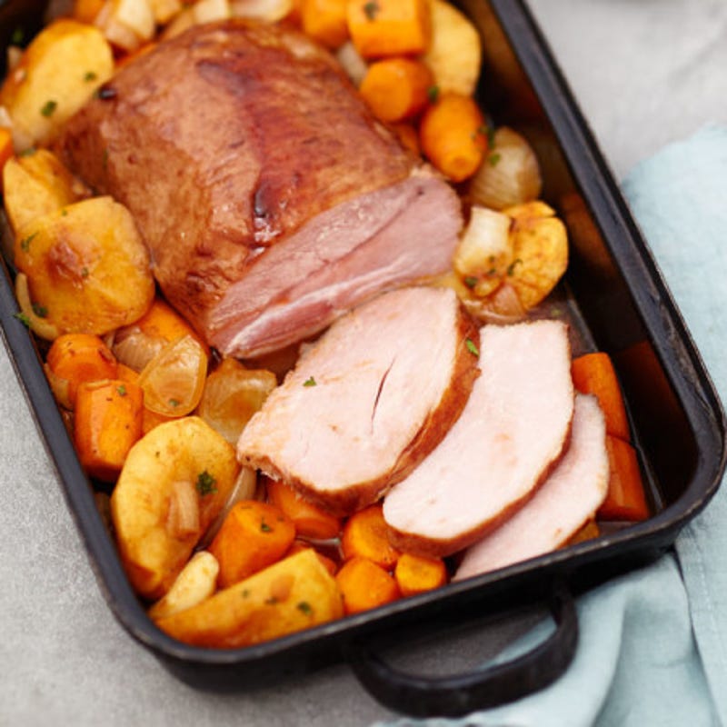 Schinkenbraten mit Kräuterdip