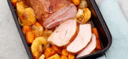 Schinkenbraten mit Kräuterdip