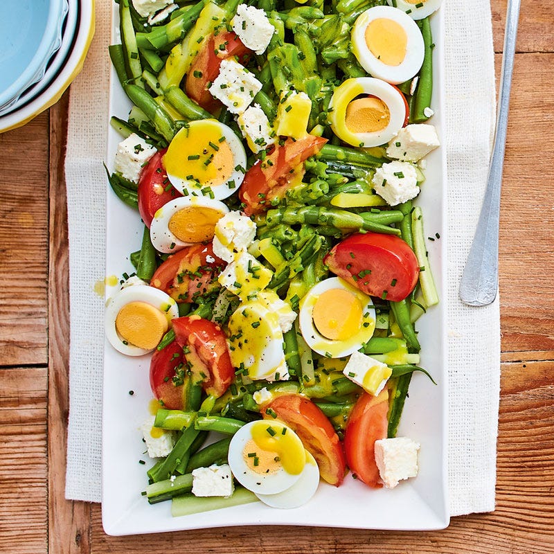 Eiersalat mit grünen Bohnen
