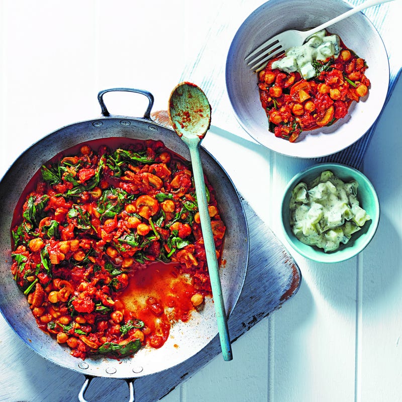 Photo of Mushroom & spinach curry with raita by WW