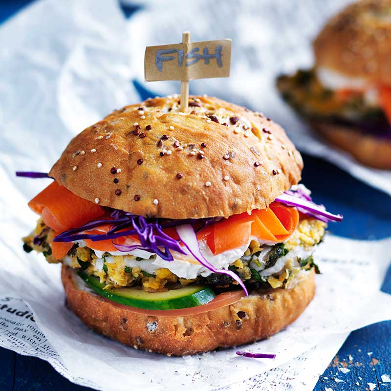 Photo of Crumbed fish burger with coconut mayonnaise by WW