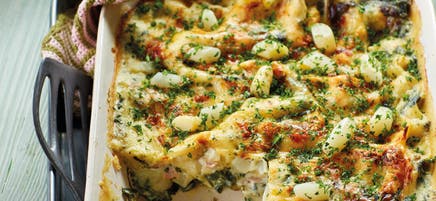 Spargellasagne mit Schinken
