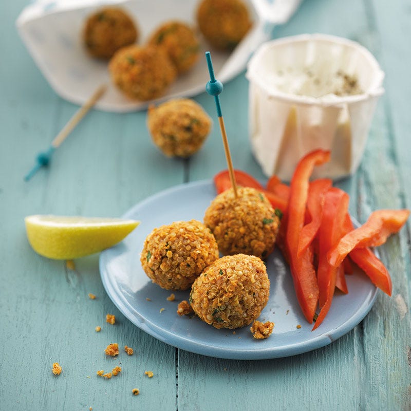 Quinoa-Bällchen mit Dip
