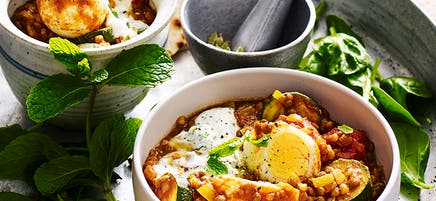 Egg and lentil curry
