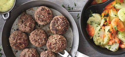 Cassolette de carottes, de chou-rave et boulettes