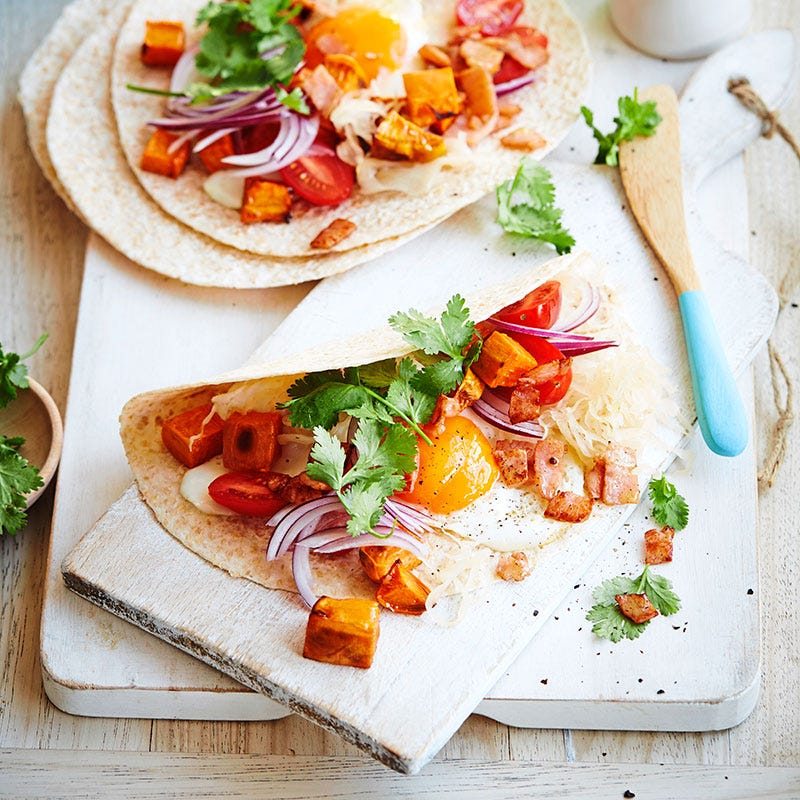 Bacon and egg soft taco