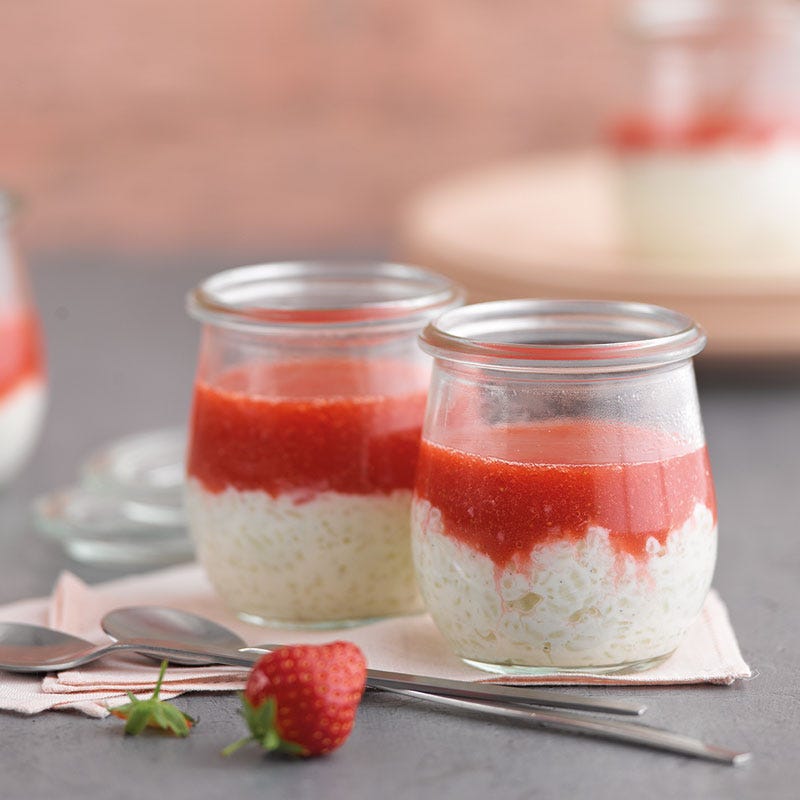 Milchreis mit Erdbeerspiegel