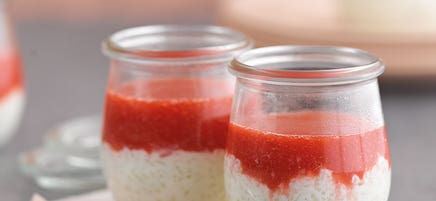 Milchreis mit Erdbeerspiegel