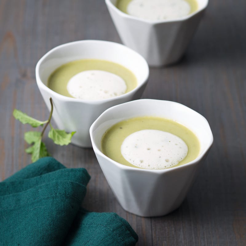 Photo de/du Cappuccino de petits pois et mousse menthe-citron par WW