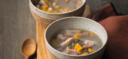 Soupe de lentilles aux lardons
