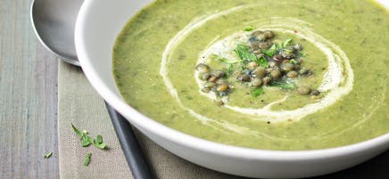 Soupe épinards et lentilles