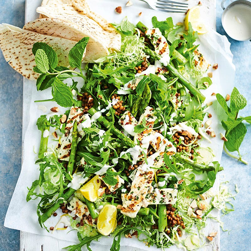 Photo of Haloumi, asparagus and Brussels sprouts salad by WW