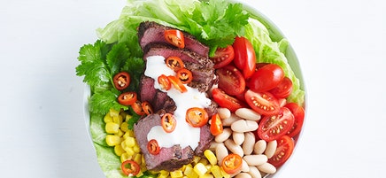 Moroccan beef and lettuce bowl