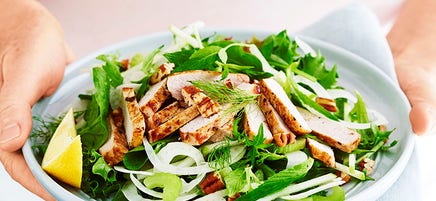 Pork, apple and mint salad