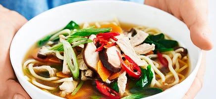 Pork and spinach ramen