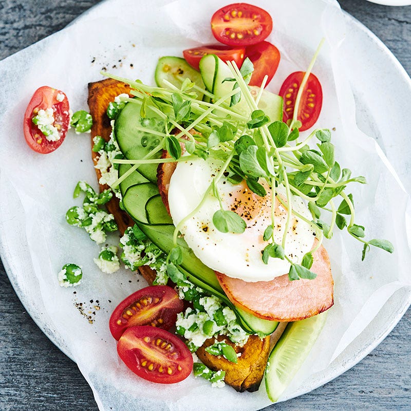 Photo of Sweet potato toast with egg and bacon by WW