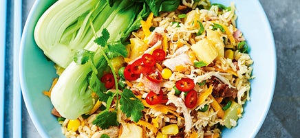 Spicy chicken and pineapple fried rice
