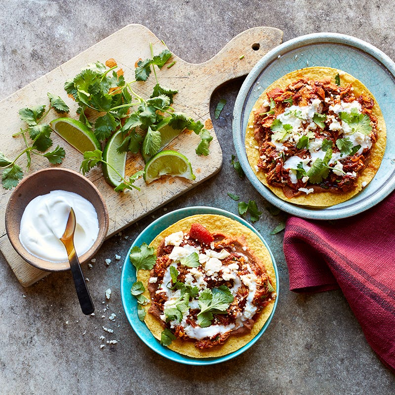 Photo of Tostadas de Tinga Poblana (Chicken Tinga Tostadas) by WW