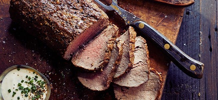 Smoked beef tenderloin with smoked garlic aioli