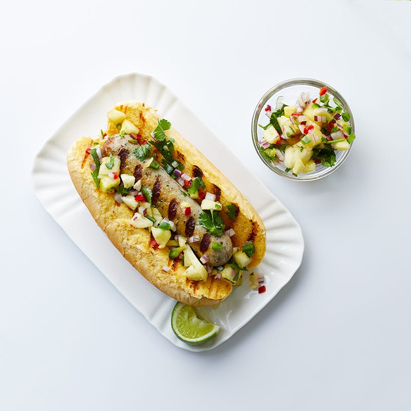 Photo of Grilled chicken sausage with pineapple salsa by WW