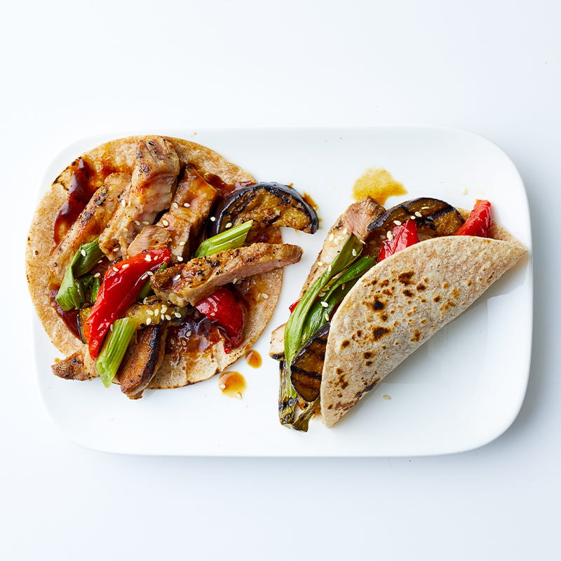 Pork and vegetable wraps