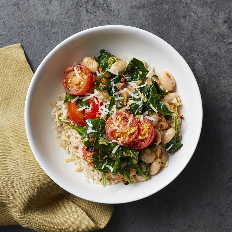Photo of Lemony white bean, spinach & rice bowls by WW