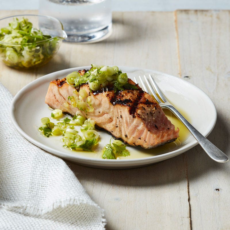 Photo of Grilled salmon with ginger-scallion sauce by WW