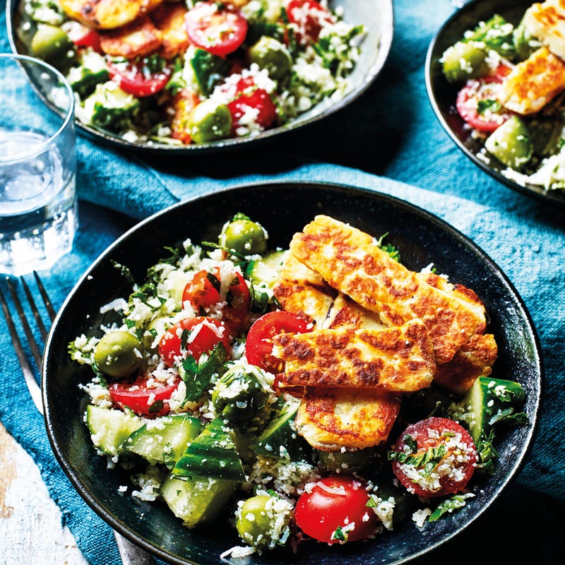 Photo of Cauliflower tabbouleh with griddled halloumi by WW