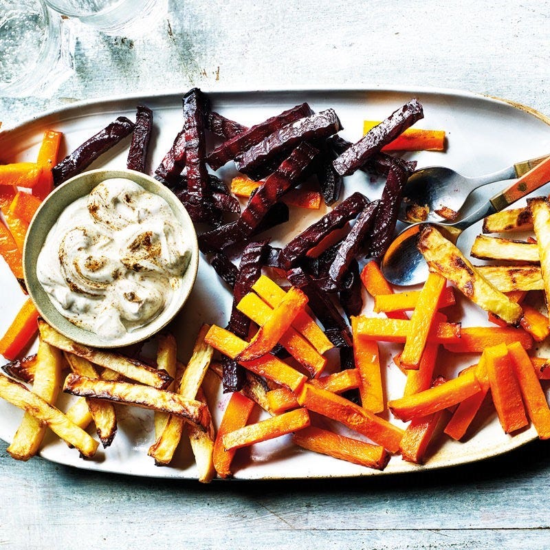 Photo of Root veg chips with a spicy yogurt dip by WW