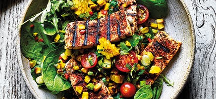 Cajun style tofu & corn salad