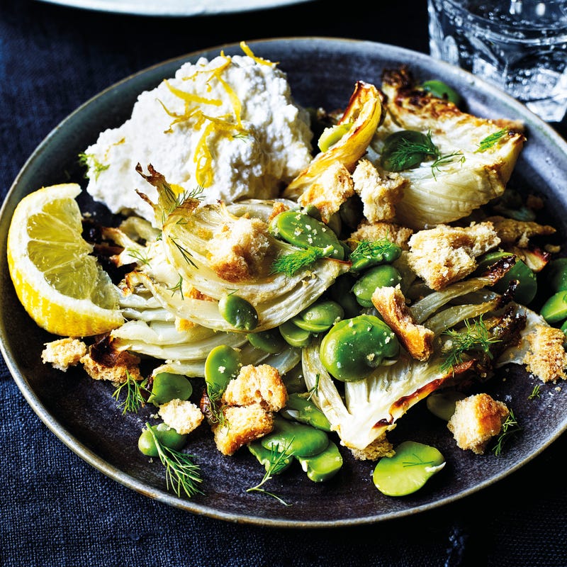 Photo of Roasted fennel, broad bean & lemon ricotta salad by WW