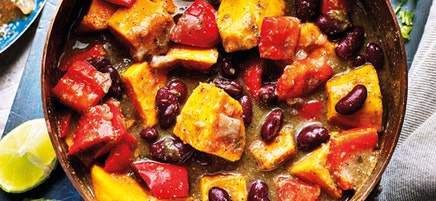 Jerk-style sweet potato curry with cauli rice