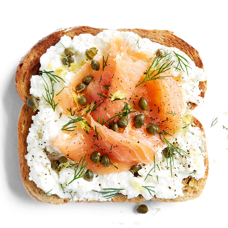 Photo of Dill salmon and cottage cheese toast topper by WW