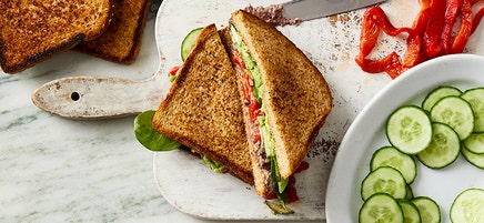 Black bean and avocado sandwiches