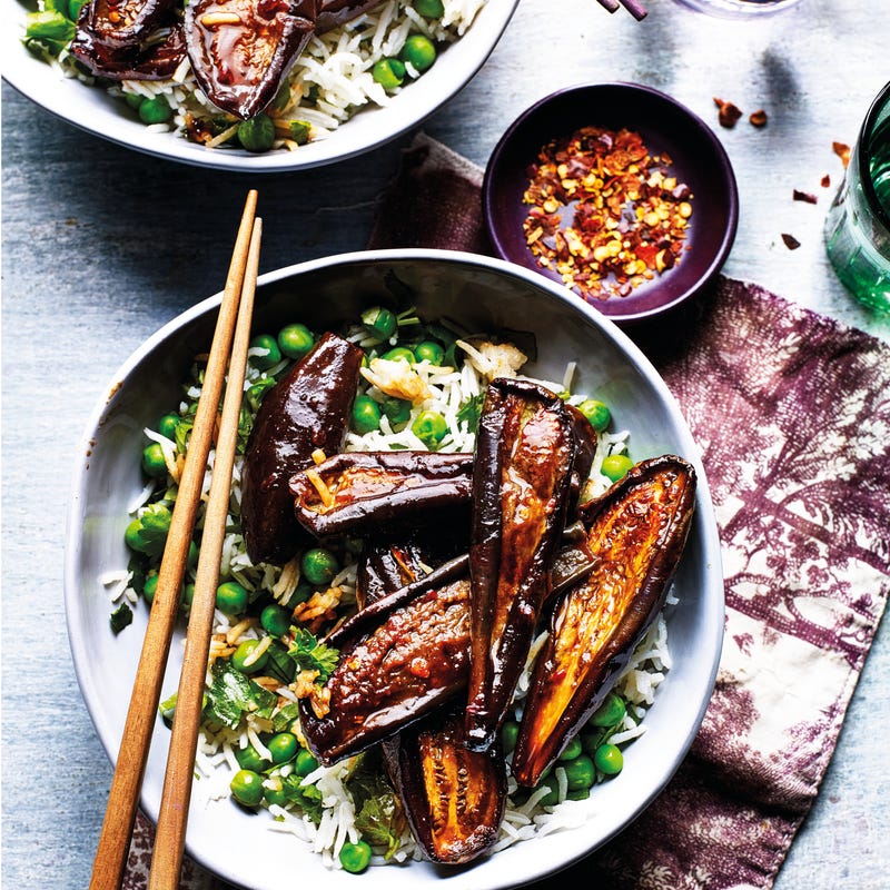 Photo of Soy-roasted aubergines with fragrant rice by WW