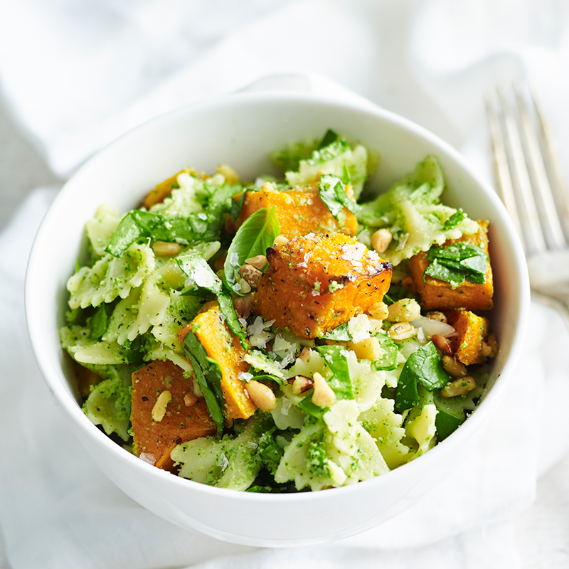 Photo of Farfelle with broccoli pesto and roasted pumpkin by WW