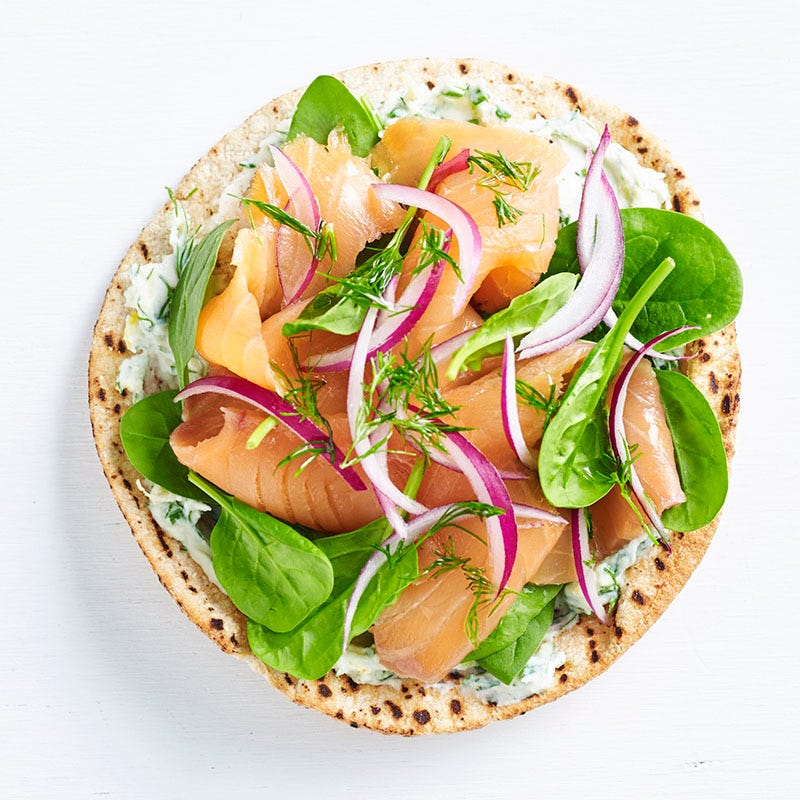 Photo of Smoked salmon, herb ricotta and spinach pizza by WW