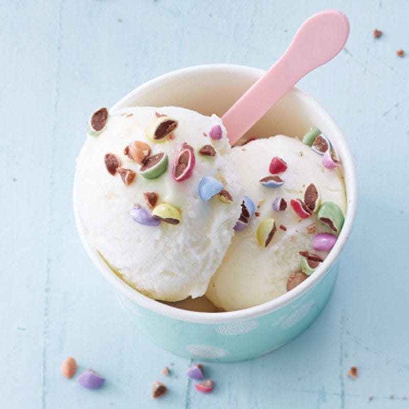 Frozen Yoghurt mit Smarties-Topping