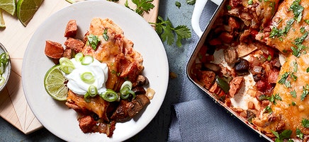 Enchiladas au chorizo et aux légumes