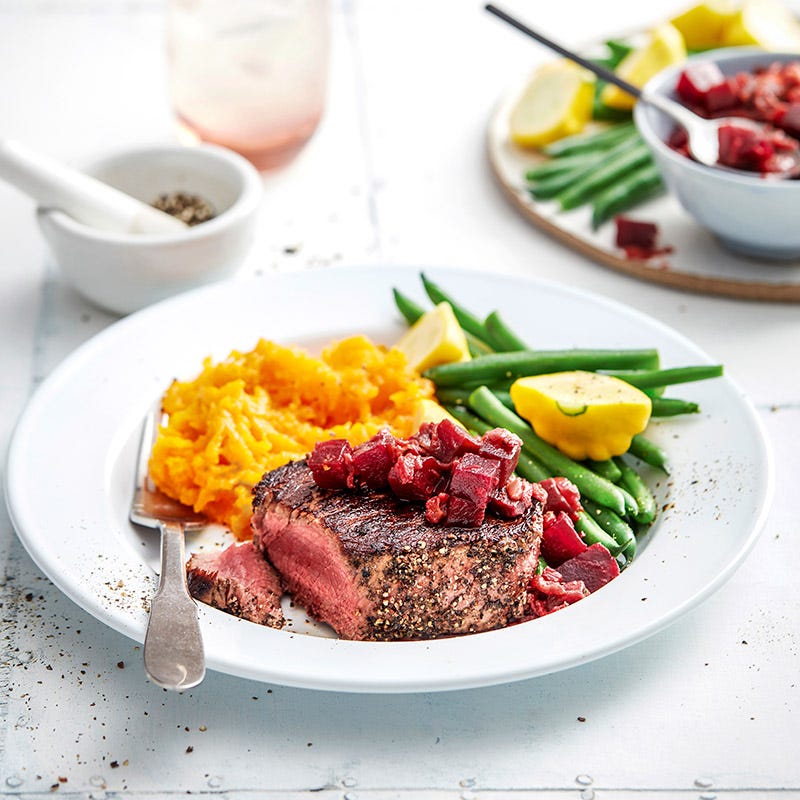 Photo of Peppered beef with beetroot relish by WW