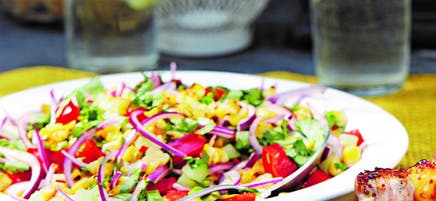 Charred sweetcorn salad