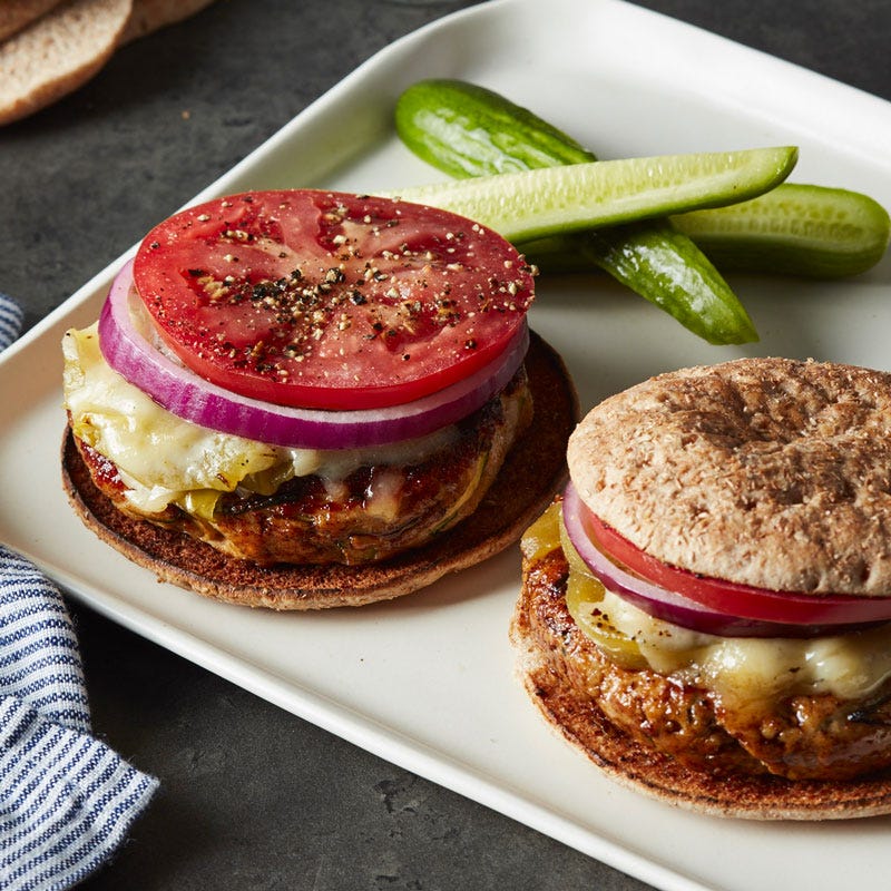 Photo of Green chile & cheddar turkey burgers by WW