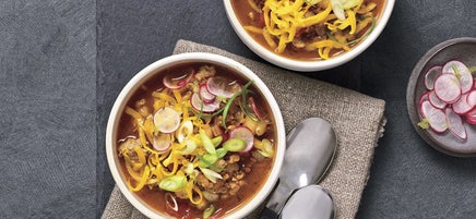 Turkey Posole with Radish-Scallion Topping