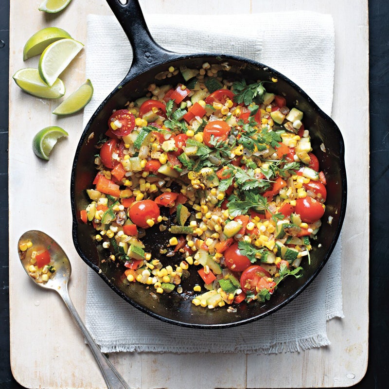 Summer vegetables with cilantro